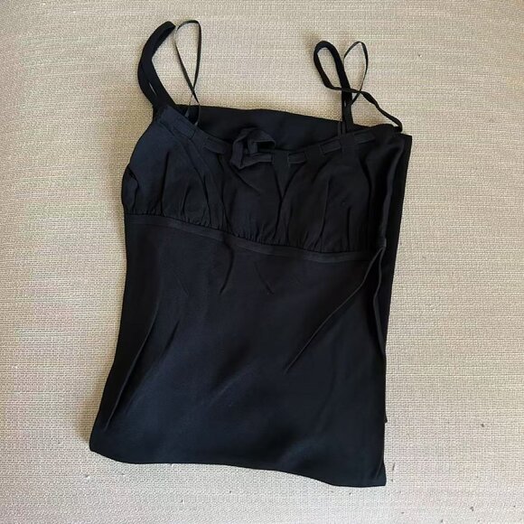 Reformation Camira Midi Dress Sz2 Black Noir Slip French Causal Party Cocktail - Picture 6 of 11